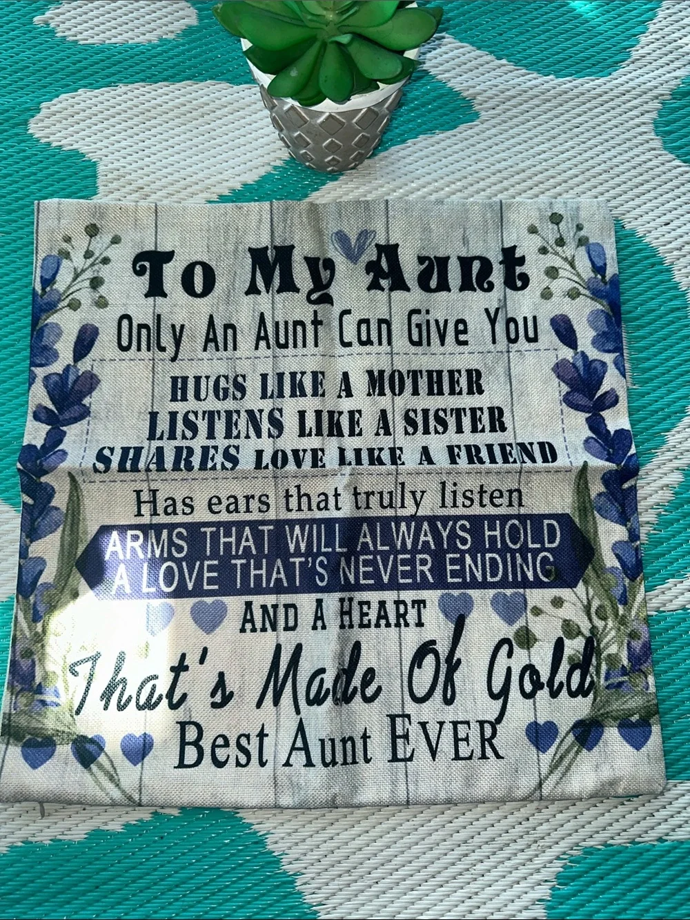 Best Aunt Ever pillow cover  -  Floral 18x18